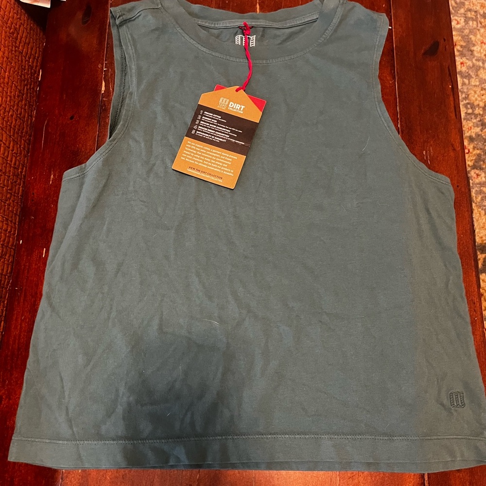 NWT Topo Designs Teal Dirt Collection Sleeveless Top